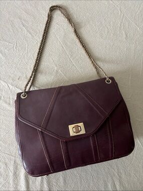 Sezane Women's Leather Shoulder Bag in Deep Plum
